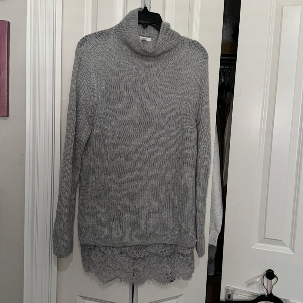 Large Mauriceās grey silver shimmer sweater